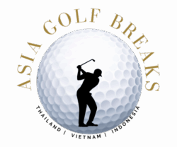 Asia Golf Breaks logo: silhouette of a golfer swinging in front of a large golf ball with “Asia Golf Breaks” arched above